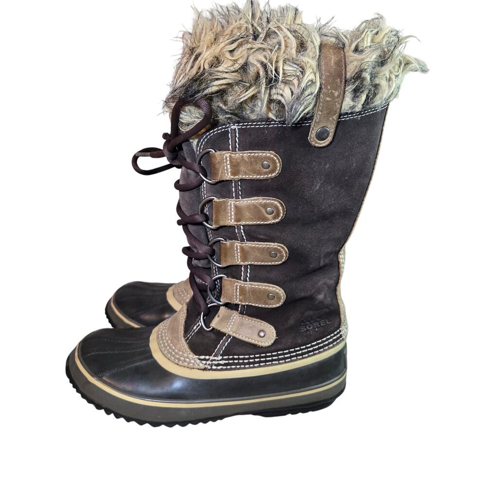 Sorel Joan of‎ Arctic Tall Brown Waterproof Insulated Winter Brown Boots Size 7